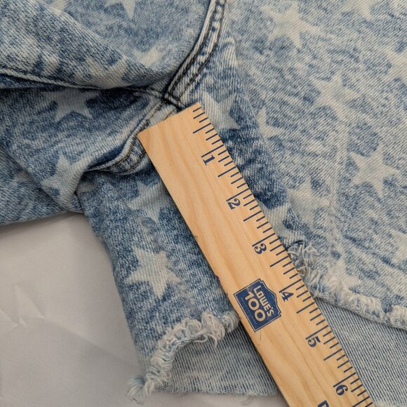 RARE Judy Blue Plus Size Star Print Mid Rise Shorts Size 3XL Blue - Picture 10 of 17